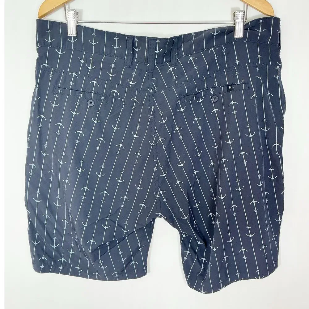 Trunks Mens Multi-Functional Shorts Navy Blue Anchor Print Nautical Size 36 - Picture 4 of 5
